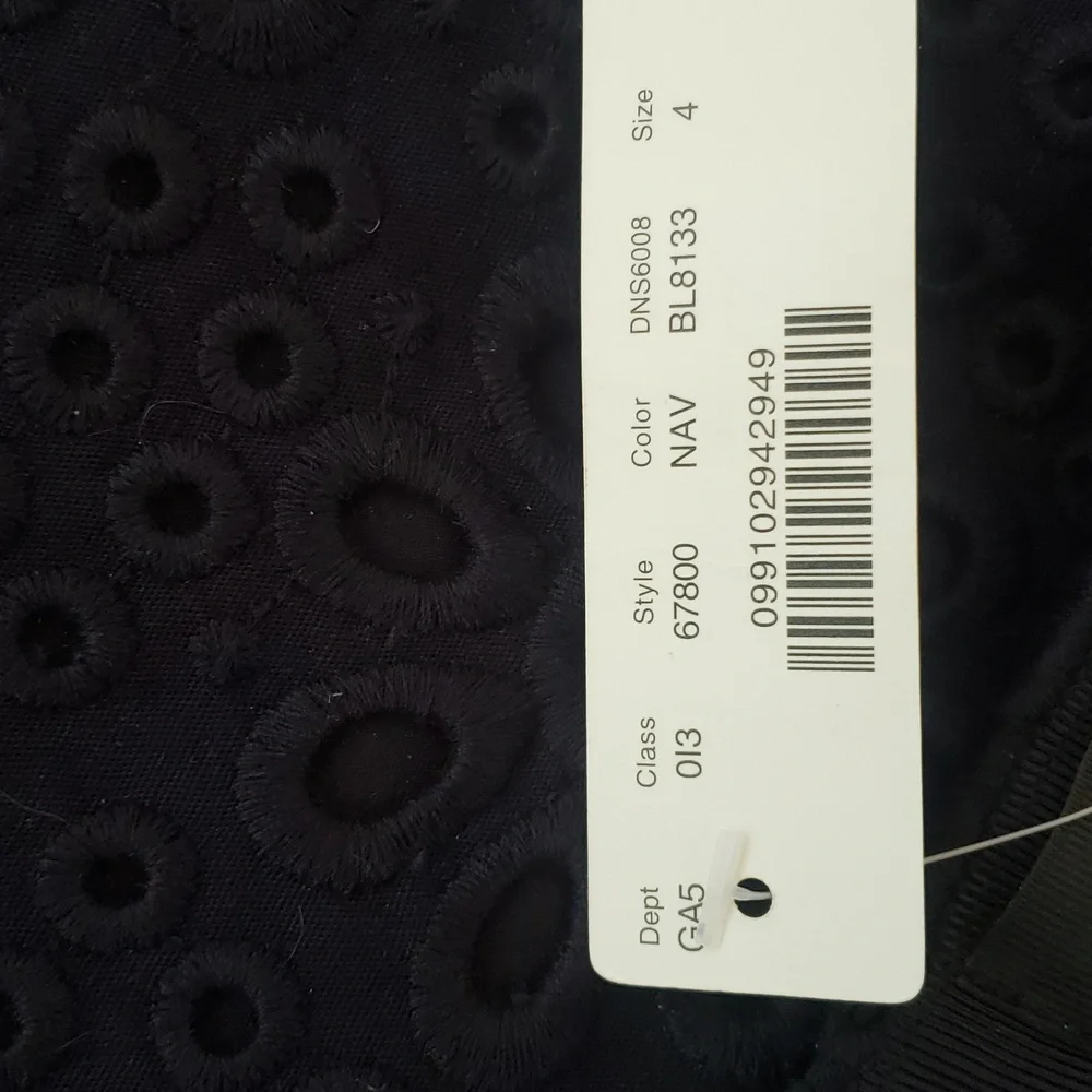 J.Crew Navy Blue Pinwheel Eyelet Lace Pencil Skirt Size 6 NWT